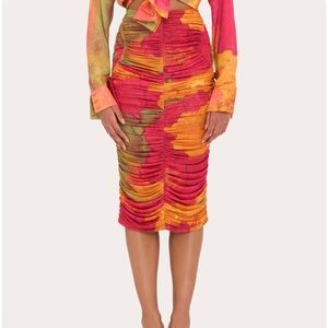 NWT Andrea Iyamah Taka Mesh Midi Skirt Size Large